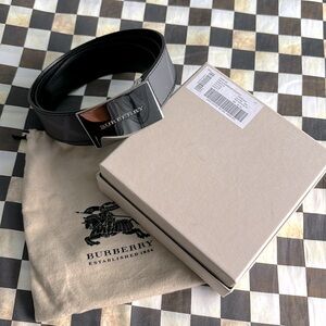 Men’s black Burberry Brit Check belt sz 90/36 like new